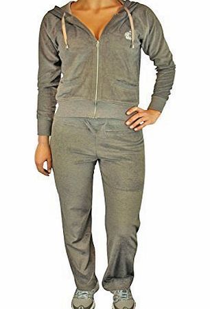Unknown Ladies Womens Sexy Full Velour Tracksuit Jogging Hoody Suit Diamante Crown 18