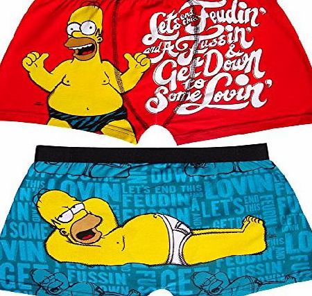Unknown Mens Colourful Contrast Homer Simpson Boxer Shorts (Large)