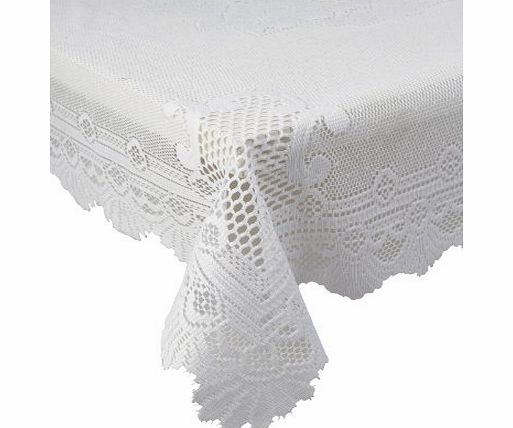 Unknown Monica Lace Tablecloth Traditional Rose Pattern Table Linen 36 Round (White)