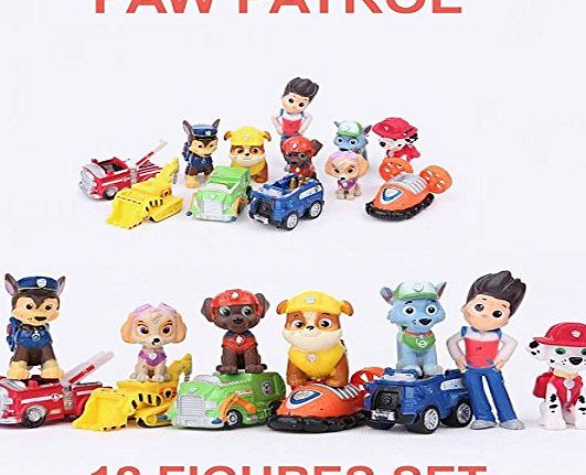 Unknown Paw Patrol Cake Toppers Action Figures Puppy Patrol Dog Kids Toy Gift 12pc Set