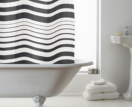 Unknown PEVA Shower Curtain Black Stripe Black
