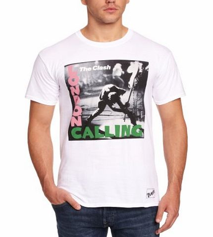 The Clash Mens London Calling (White) Short Sleeve T-Shirt, White, Small