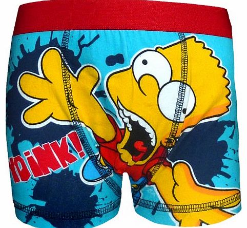 The Simpsons Bart Official Gift 1 Pack Boys Boxer Shorts Blue 9-10 Years