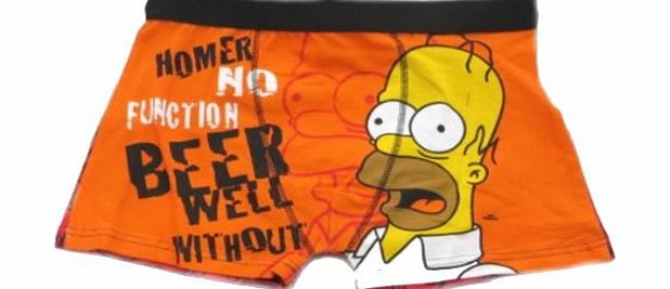 Unknown The Simpsons Homer Mens Orange Boxer Trunks Size Large