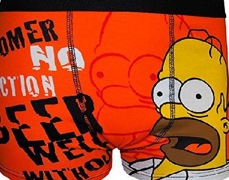 Unknown The Simpsons Homer Official Gift 1 Pair Mens Boxer Shorts Orange Large