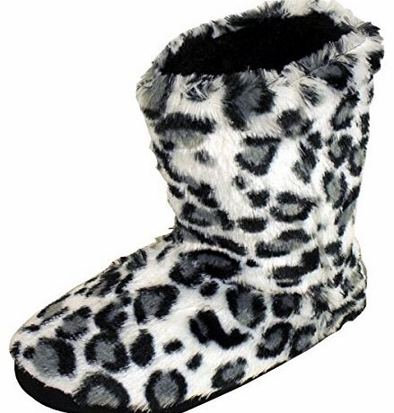 Unknown Womens Quality Furry Bootee Ankle Boot Slipper Ladies Eskimo Slippers Yetti M