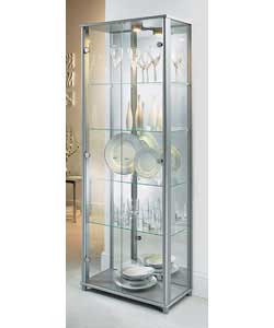 Uno Silver Glass Display Cabinet