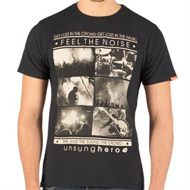 Unsung Hero Mens Feel The Noise T-Shirt Black