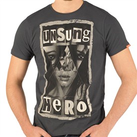 Unsung Hero Mens Folder T-Shirt Charcoal