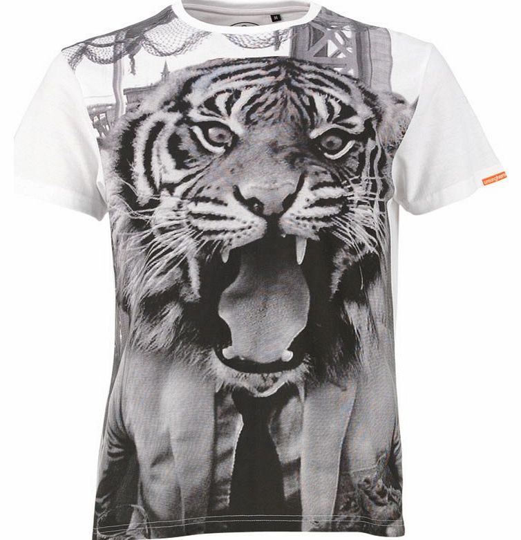 Mens Tiger Head T-Shirt White