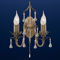 01072 2CL - Antique Brass Wall Light