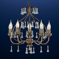 01075 5CL - 5 Light Antique Brass Hanging Light