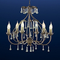 01076 6CL - 6 Light Antique Brass Hanging Light