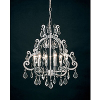 0122 6 - 6 Light Chrome and Crystal Hanging Light