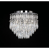 0182 6CH - Chrome and Crystal Semi Flush Light