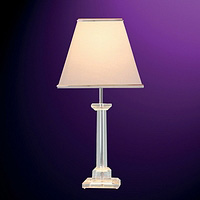 Traditionally shaped acrylic table lamp complete with matching shade. Height - 54cm Diameter - 17cmB