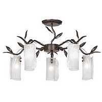 042 5BR - 5 Light Brown and Gold Ceiling Light
