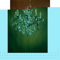 This is a stylish silver 8 light chandelier with delicate crystal droplets and trimmings. Height - 7