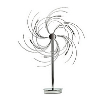 Polished chrome catherine wheel table lamp giving a fan-like appearance. Height - 62cm Diameter - 46