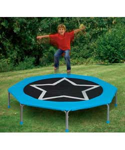 Features a sewn on padded Spring cover for safe bouncing.Durable springs and bounce mat. Steel frame