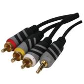 1.5m HQ 3.5mm Jack to Triple RCA Left & Right