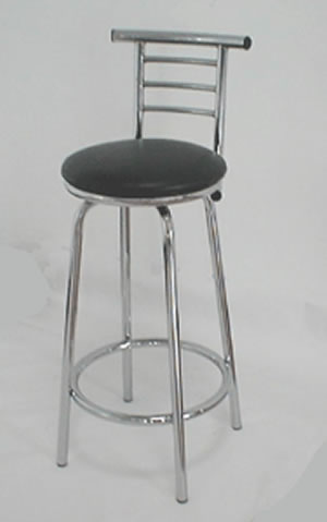 1 Pair of chrome swivel bar stools - narrow back