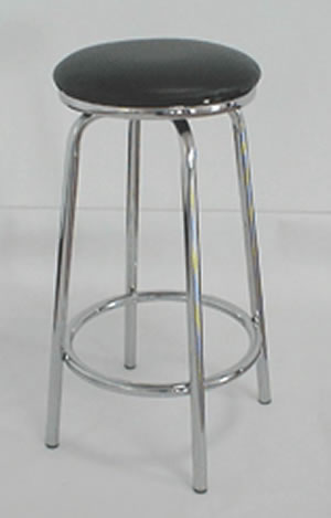 1 Pair of Chrome swivel bar stools without back