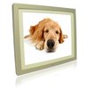This 10.4 inch Silver frame has a very modern look made from wood with a silver metallic paint finis