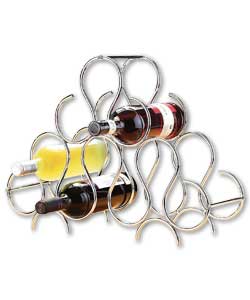 10 Bottle Chrome Swirl Wine Rack