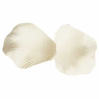 100 fabric rose petals - ivory