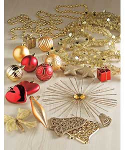 100 Piece Red/Gold Decoration Pack
