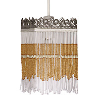 Unbranded 1090 SQ - Silver and Glass Pendant Shade