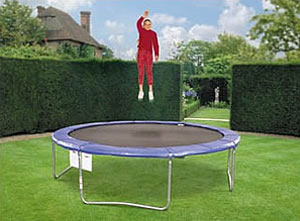 A sturdy trampoline made from galvanised steel and padded cover for all the family.  Maximum weight 