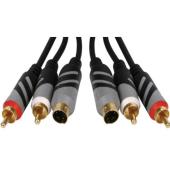10m HQ 2 x RCA & SVHS Gold Plated Audio & Video