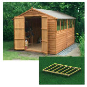 Unbranded 10x8 Apex overlap shed with base