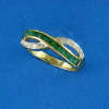 11 Stone Emerald & Diamond Crossover Ring