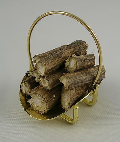 1:12 Scale Doll House Miniature Brass Log Scuttle