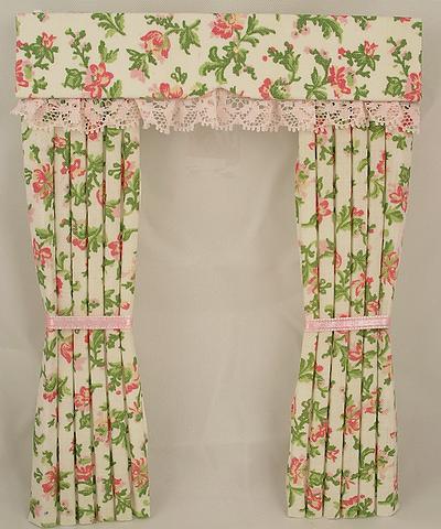 1:12 Scale Dolls House Miniature Curtains in Laura Ashley Cotton Fabric
