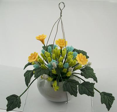 1:12 Scale Floral Hanging Basket