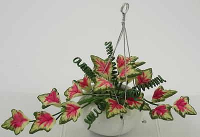 1:12 scale Ivy Hanging Basket Multi Coloured