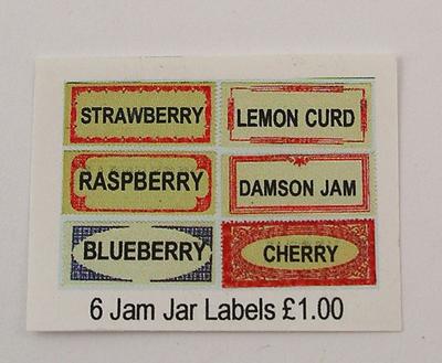 1:12 Scale Jam Jar Labels