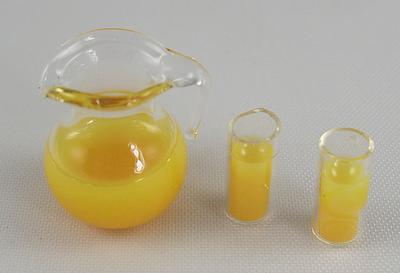 1:12 Scale Jug of Orange & 2 Glasses