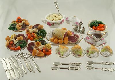 1:12 Scale Miniature Dinner Service Complete
