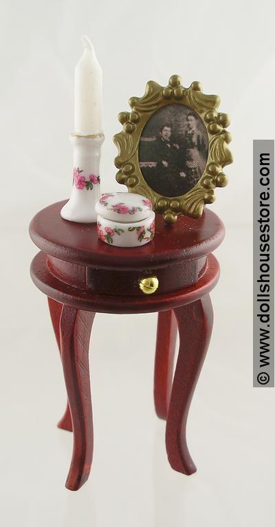 1:12 Scale Miniature Drum Table with Photo-