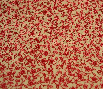 1:12 Scale Miniature Print Fabric Square - Red