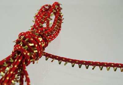 1:12 Scale Miniature Red & Gold Picot Briading -