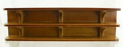 1:12 Scale Miniature Walnut Wall Shelves. Ideal for the kitchen, shop or pub