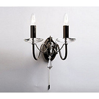 Unbranded 117 2BC - Black Chrome and Crystal Wall Light