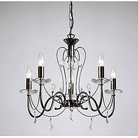 Unbranded 117 5BC - 5 Light Black Chrome and Crystal Hanging Light