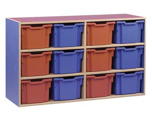 Unbranded 12 3/4 tray red and blue storage unit